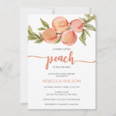 Little Peach is op Way Baby shower Invitation Kaart (Voorkant)