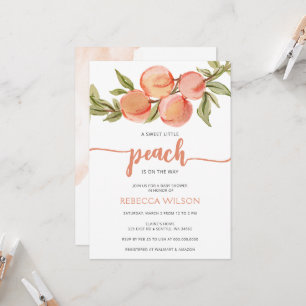 Little Peach is op Way Baby shower Invitation Kaart