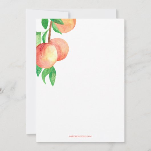 Little Peach is op Way Baby shower Invitation Kaart (Achterkant)