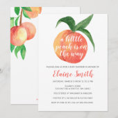 Little Peach is op Way Baby shower Invitation Kaart (Voorkant / Achterkant)