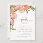 Little Peach is op Way Baby shower Invitation Kaart (Voorkant)