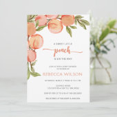 Little Peach is op Way Baby shower Invitation Kaart (Staand voorkant)