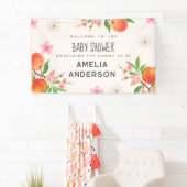 Little Peach On The Way Baby Shower Welcome Sign Spandoek (Insitu)