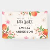 Little Peach On The Way Baby Shower Welcome Sign Spandoek (Horizontaal)
