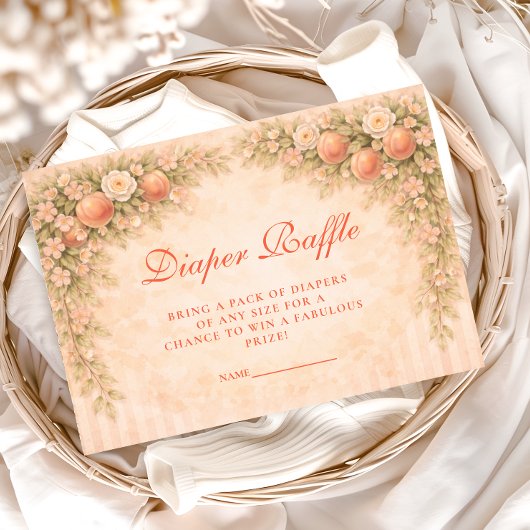 Little Peach on the Way Diapper Raffle Informatiekaartje