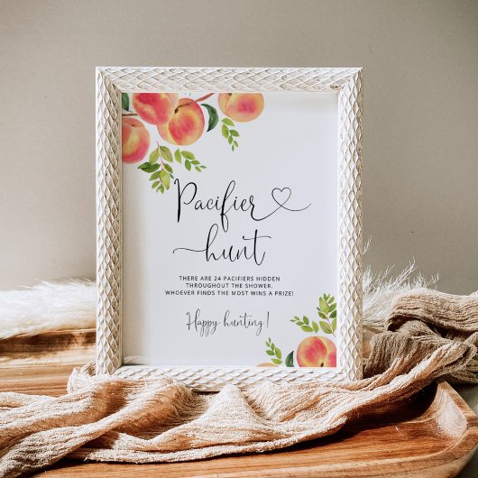 Little peach Pacifier jaag baby shower game Poster