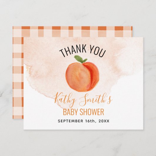 Little Peach Summer Citrus Bedankkaart (Voorkant / Achterkant)