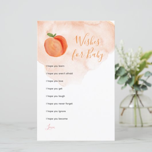 Little Peach Summer Wishes voor Baby Kaart (Staand voorkant)