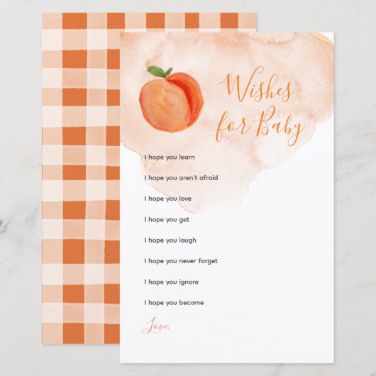 Little Peach Summer Wishes voor Baby Kaart (Voorkant / Achterkant)