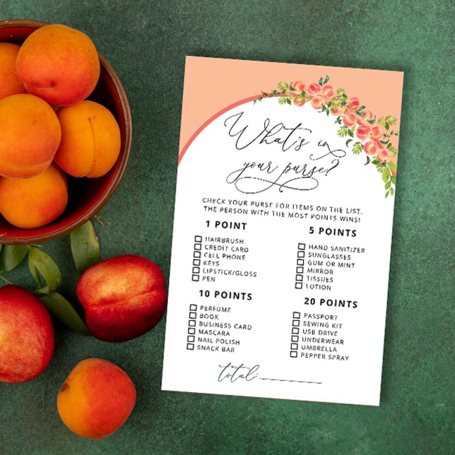 Little Peach Wat zit er in je tas Baby shower spel (Creator heeft geüpload)