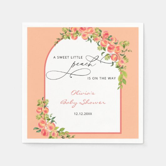 Little Peach Waterverf servetten (Voorkant)