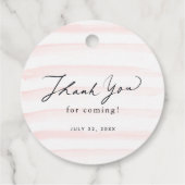 Little Peach Waterverf WreatBaby shower Bedankjes Labels (Achterkant)