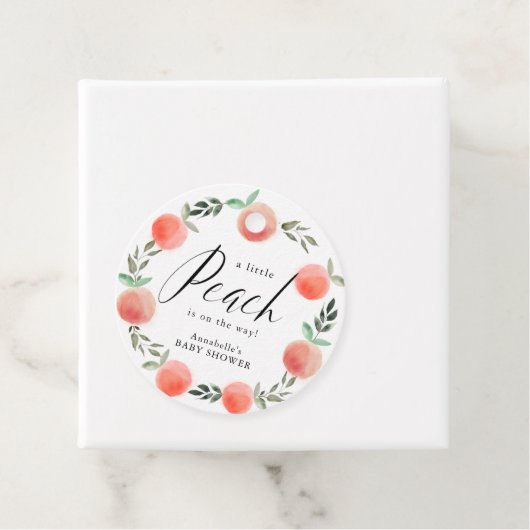 Little Peach Waterverf WreatBaby shower Bedankjes Labels (In situ)