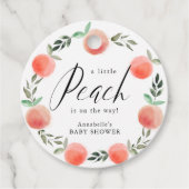 Little Peach Waterverf WreatBaby shower Bedankjes Labels (Voorkant)
