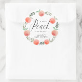 Little Peach Waterverf WreatBaby shower Ronde Sticker (Tas)