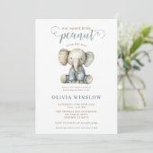 Little Peanut Baby olifant Baby shower Kaart (Staand voorkant)