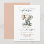 Little Peanut Baby olifant Baby shower Kaart (Voorkant / Achterkant)
