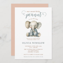 Little Peanut Baby olifant Baby shower Kaart