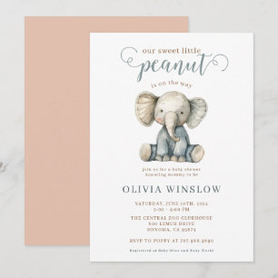 Little Peanut Baby olifant Baby shower Kaart