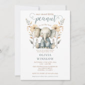 Little Peanut Baby olifant blauw Baby shower Kaart (Voorkant)