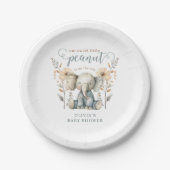 Little Peanut Baby olifant blauw Baby shower Papieren Bordje (Voorkant)