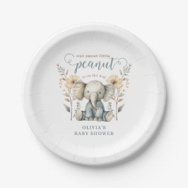 Little Peanut Baby olifant blauw Baby shower Papieren Bordje