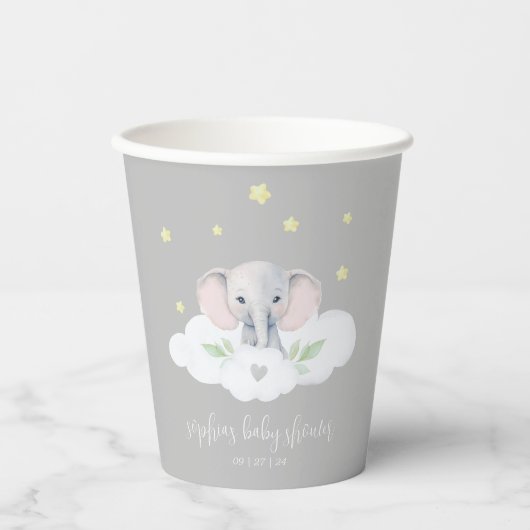 Little Peanut Baby shower Geslachtsneutrale olifan Papieren Bekers (Voorkant)