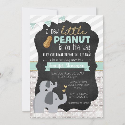 Little Peanut Baby shower Invitation Kaart (Voorkant)