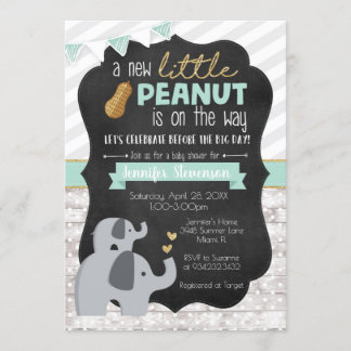 Little Peanut Baby shower Invitation Kaart