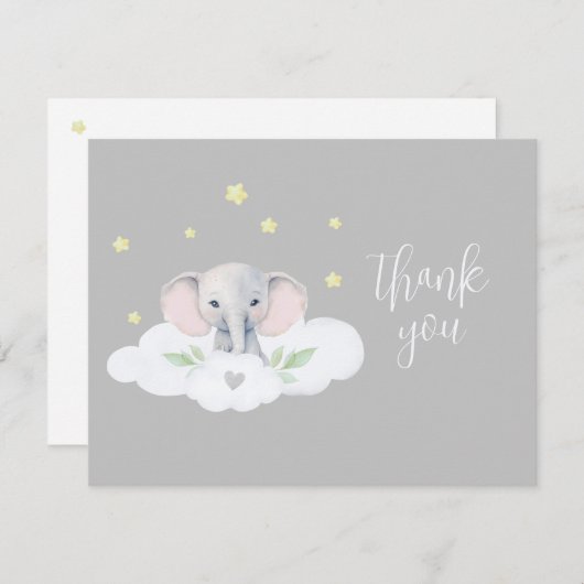 Little Peanut Baby shower Olifant Genderneutraal (Voorkant / Achterkant)