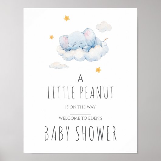 Little Peanut Baby shower Sign – Meisje Poster (Voorkant)