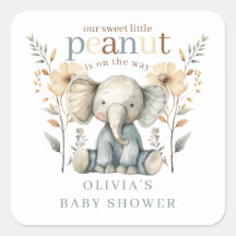 Little Peanut Blue Baby Elephant Baby shower