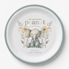 Little Peanut Blue Baby olifant papier Bord