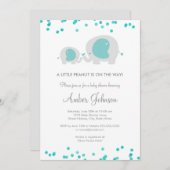 Little Peanut Blue Baby shower Uitnodiging (Voorkant / Achterkant)