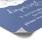 Little Peanut Blue Boy Baby shower Luier Raffle Poster (Hoek)