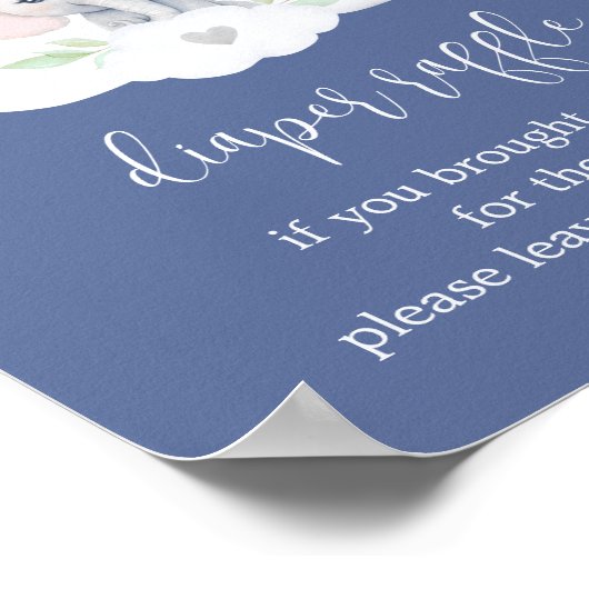 Little Peanut Blue Boy Baby shower Luier Raffle Poster (Hoek)