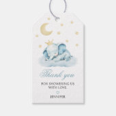 Little Peanut Blue Elephant Baby shower Bedankt Cadeaulabel (Voorkant)
