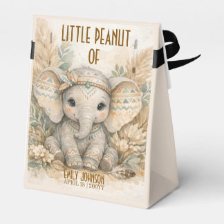 Little Peanut Boho Safari Elephant Boy Baby Shower Bedankdoosjes