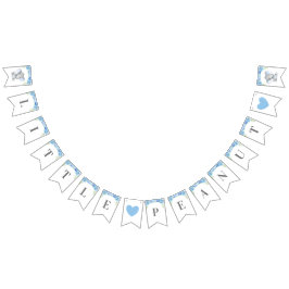 Little Peanut Boy Blue Olifant Douche Sprinkle Vlaggetjes