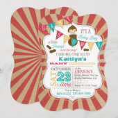 Little Peanut Carnival Baby shower Invitation Kaart (Voorkant / Achterkant)