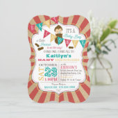 Little Peanut Carnival Baby shower Invitation Kaart (Staand voorkant)