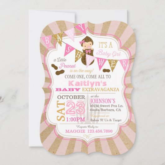 Little Peanut Carnival Baby shower Invitation Kaart (Voorkant)