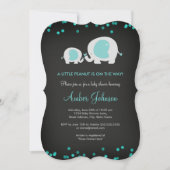 Little Peanut Chalkboard Blue Baby shower Uitnodig Kaart (Voorkant)