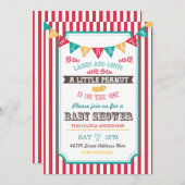 Little Peanut Circus Baby shower Invite Kaart (Voorkant / Achterkant)