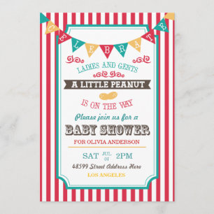 Little Peanut Circus Baby shower Invite Kaart