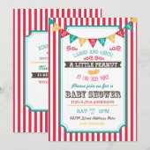 Little Peanut Circus Baby shower Invite Kaart (Voorkant / Achterkant)