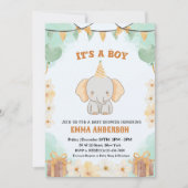 Little Peanut Dreams - Elephant Baby Boy Shower Kaart (Voorkant)