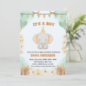 Little Peanut Dreams - Elephant Baby Boy Shower Kaart (Staand voorkant)