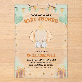 Little Peanut Dreams - Elephant Baby shower Acryl Uitnodigingen