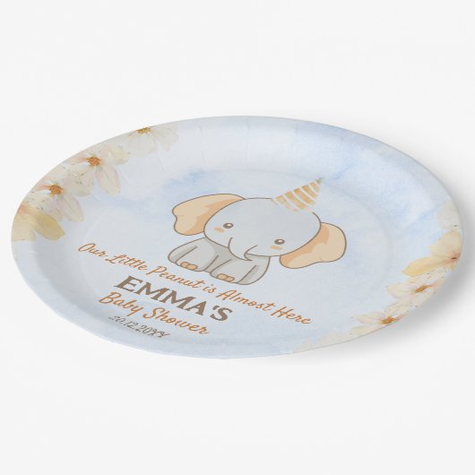 Little Peanut Dreams - Elephant Baby shower Papieren Bordje (Gekanteld)